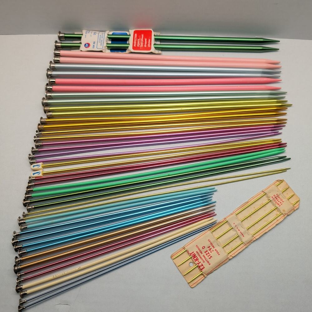 Lot of 24 Knitting Needle Sets Variety Sizes Chester Grants Boye Double Point